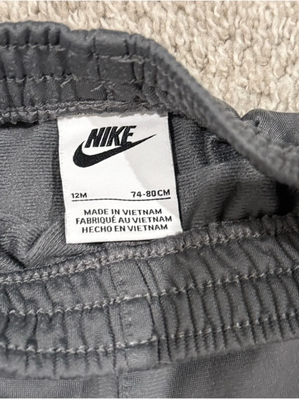 Nike Baby 12M Gray Orange Track Jacket & Pants Set